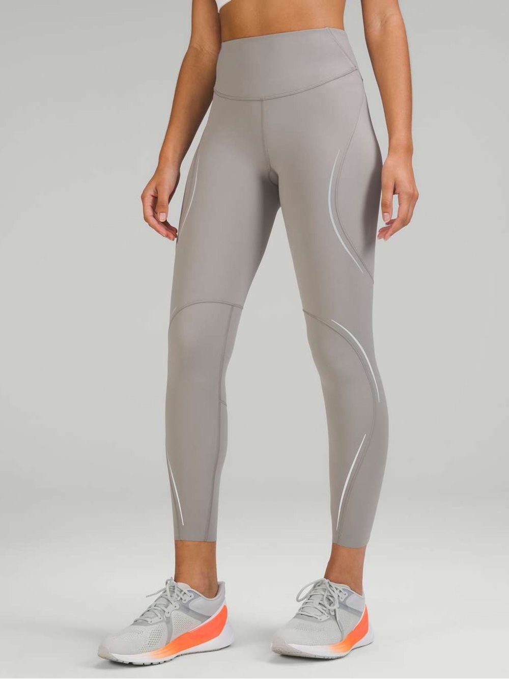 🩶 Lululemon Base Pace High-Rise Reflective Tight 25" Women's Size 0 Gull Grey